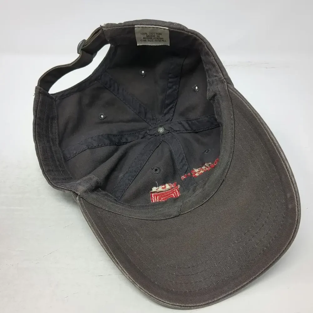 Taliesin West 5 Panel Gray Hat One Size Adjustable Slideback Cotton Red Logo